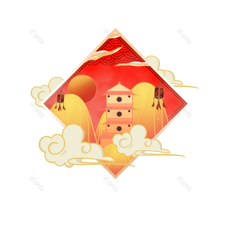 装饰图片,祥云元素,复古PNG,中国风免抠素材
